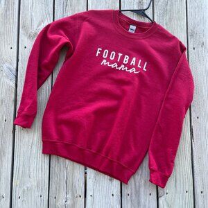 NWT Gildan "Football Mama" Graphic Crewneck Unisex Fit Red Size Small